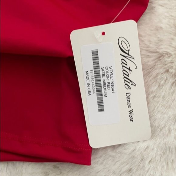 Natalie Dance Wear Red Shorts - Picture 3 of 4